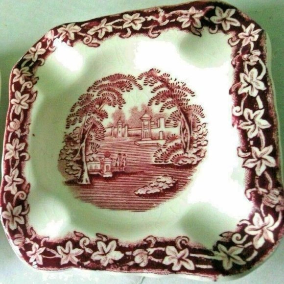 Ashtray Square Mason's Ash Tray Vintage Smokers Crafted Vista Ironstone English - Picture 3 of 16